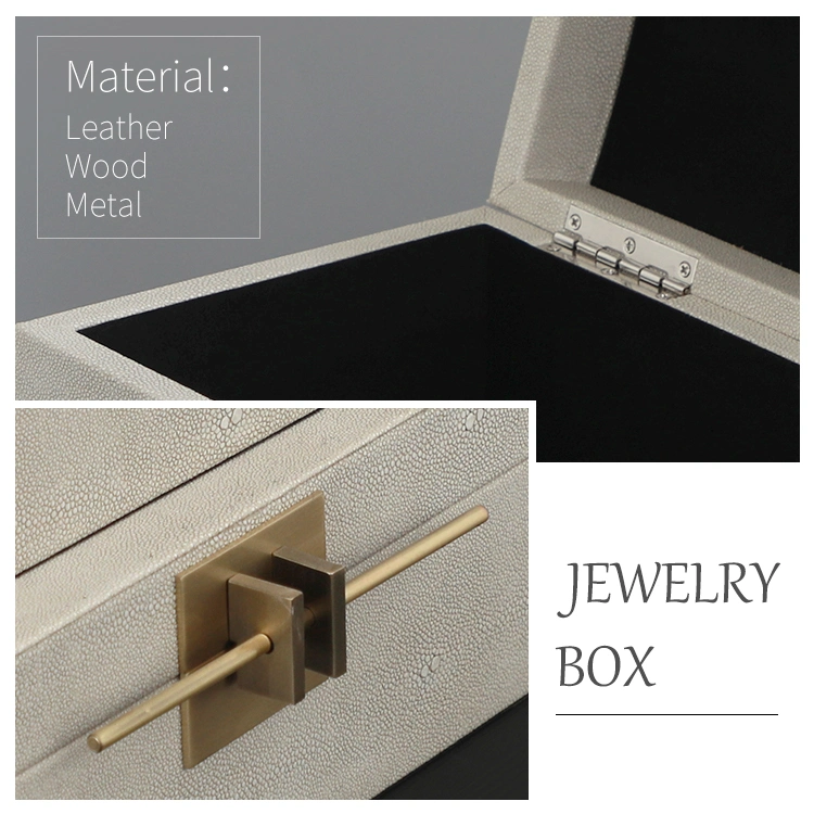 Luxury Custom Logo Printed White Jewelry Box Wooden Leather Jewellery Necklace/ Earrings Box Organizer