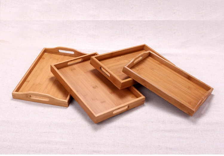 Wholesale Bamboo Serving Tray - Wooden Tray with Handles Bamboo Tray