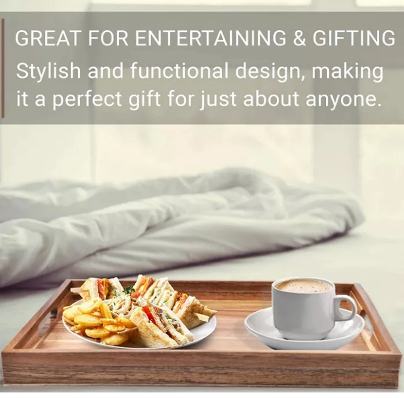 Wood Food Breakfast Serving Tray Octagon Serving Tray