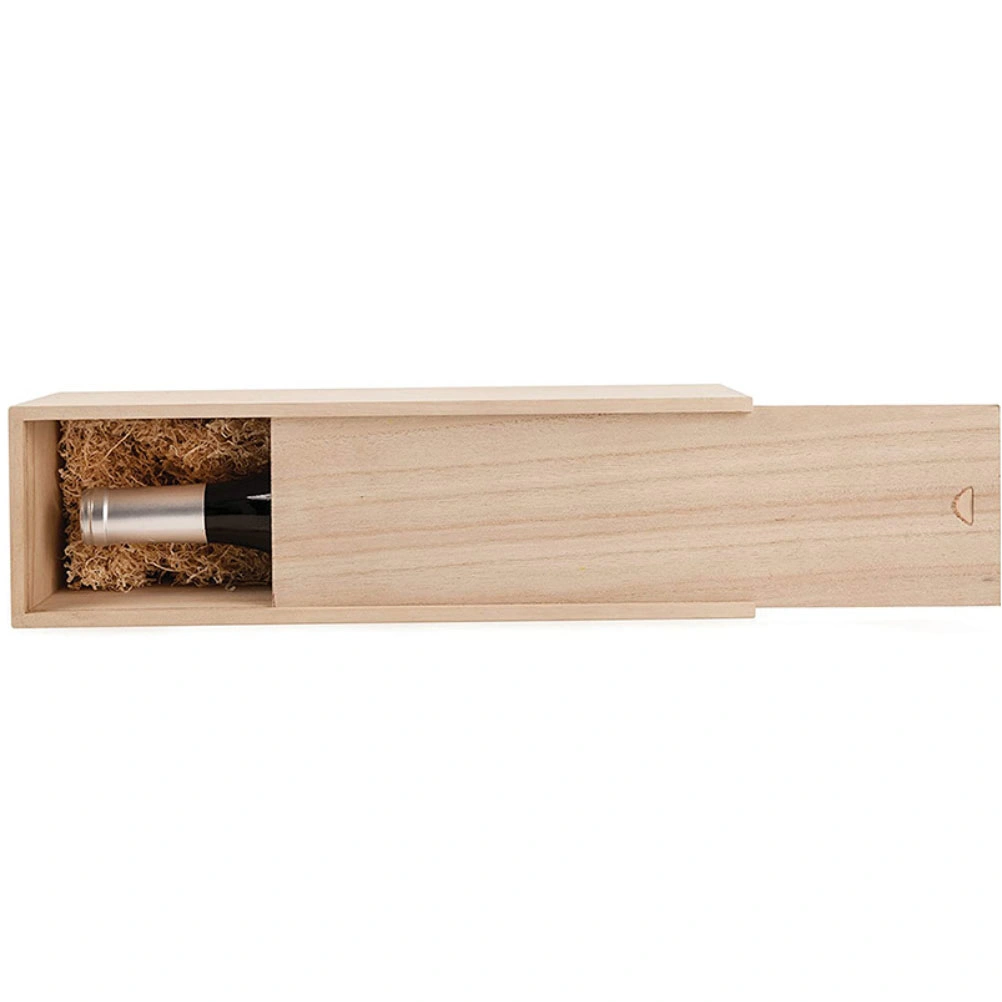 Custom Engraved Single Wine Bottle Gift Box Wood Wooden Box for Wine