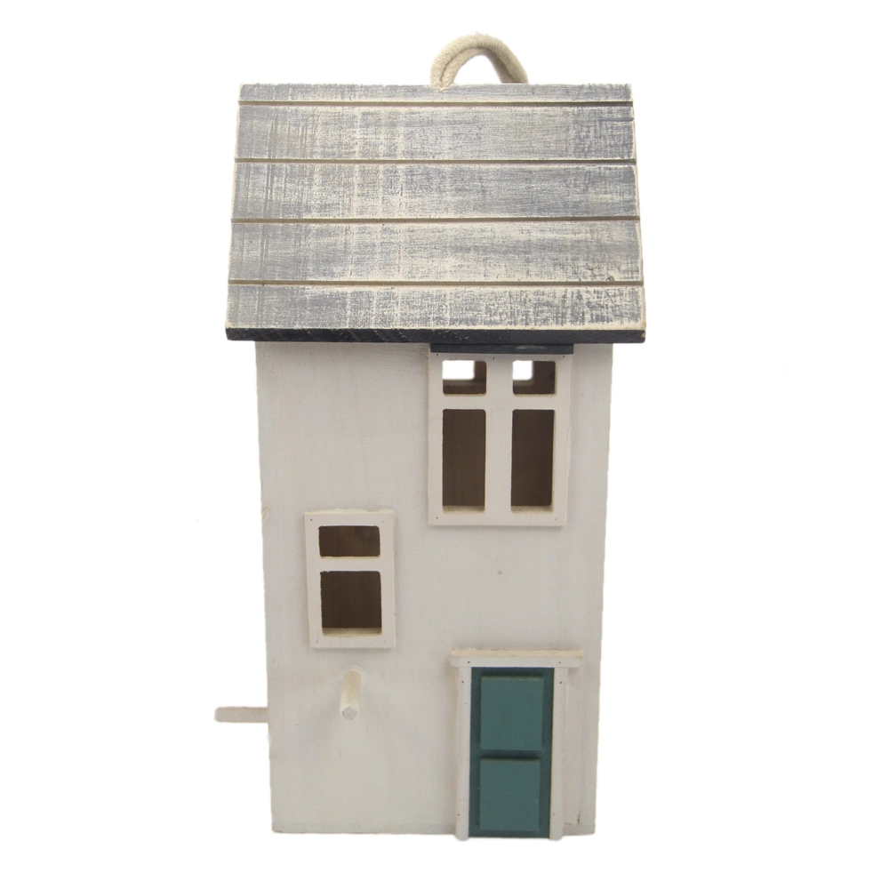 White Wooden Bird House for Hanging