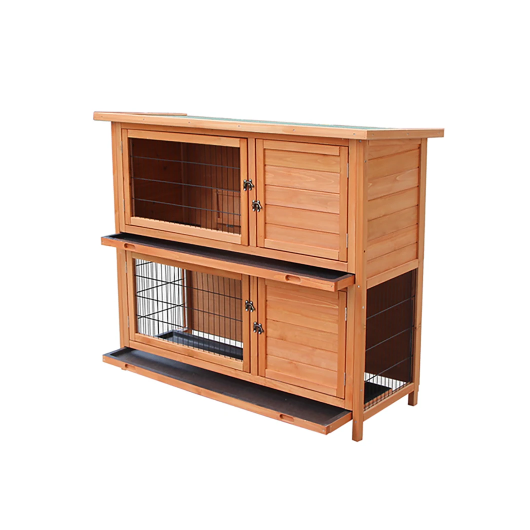 Hot Sale Waterproof Wooden Bird Cage Breathable Two Storeys Home Premium Wooden Pet House