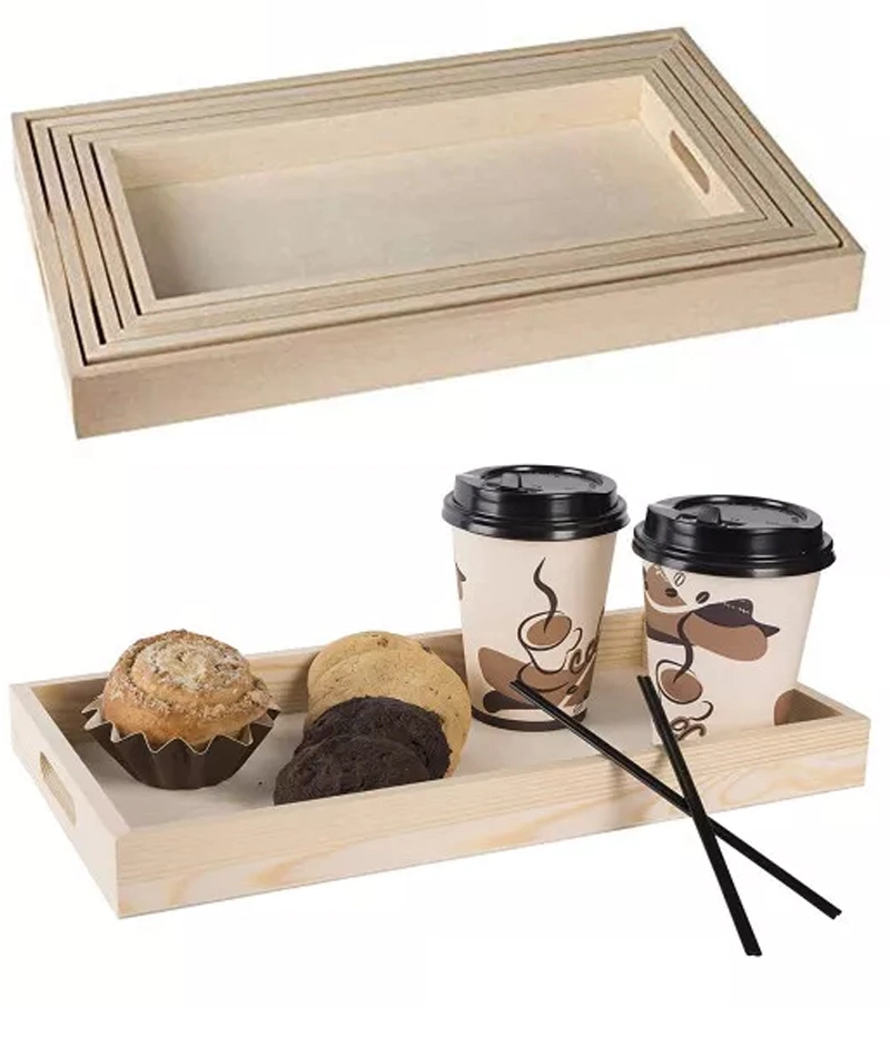 Wood Food Breakfast Serving Tray Octagon Serving Tray