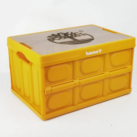 Kunststoff-Klappkiste, Aufbewahrungsboxen, Obst-Kunststoffkiste mit Holzdeckel