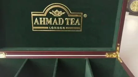 Wunderschön gearbeitete Teetruhen aus Mahagoniholz, mit Filz ausgekleidete Teeaufbewahrungs- und Geschenkbox aus Hartholz, Teeverpackungsboxen mit 8 Fächern