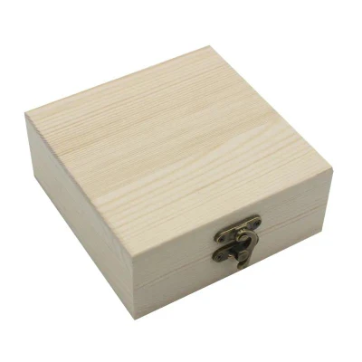 Kleine Geschenk-Holzkiste, Flaschenverpackung, Schmuckkästchen mit Schloss, Tee-Holz-Aufbewahrungsbox