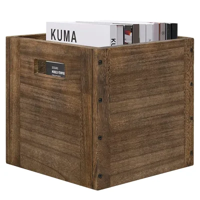 Rustikale braune dekorative Holz-Aufbewahrungsbox, Kisten, Home-Office-Organizer