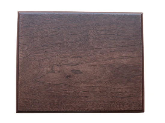 Schreibtisch-Preisschild aus Holz mit mattem Walnuss-Finish
